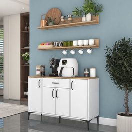 Hanah Home Armario Multiusos JE233 - 4697 Blanco y Nogal